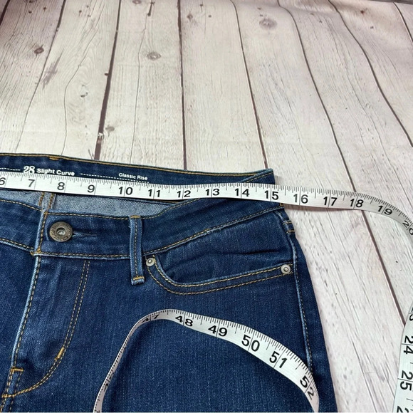 levi's jeans classic rise slim slight curve sz 28 dark wash - Picture 4 of 6